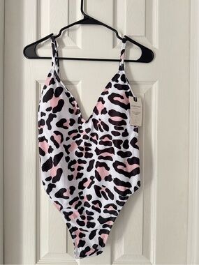 Adreamly Pink & Black Animal Print One-Piece Swimsuit